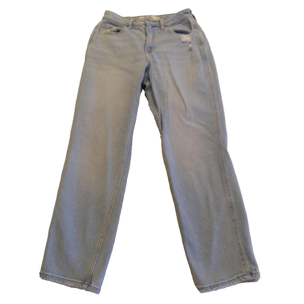 Hollister Vintage Stretch Mom Jeans Women's 25x25 Light Wash Distressed Curvy Hi